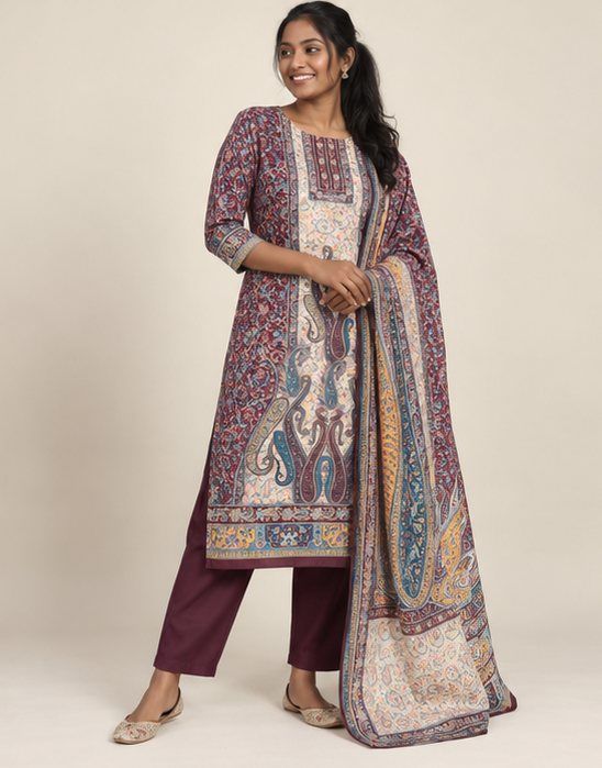 Amira suit set, styled image 4 made with AI, shown stitched